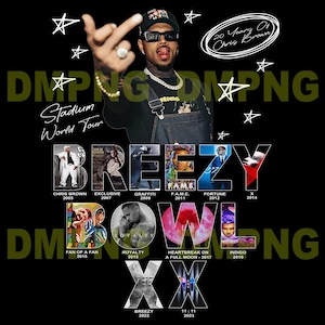 Breezy Bowl XX T-Shirt Design: Chris Brown PNG File (Digital Download)