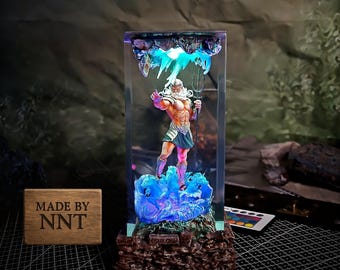 Poseidon Harzlampe: Griechische Gott Skulptur, LED Mythologie Diorama