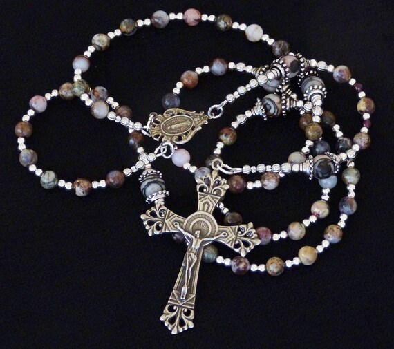 St Modomnoc Patron Of Bees Religious Round Medal Silver Tone Pendant with Rhinestones