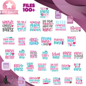 Funny Nurse SVG Bundle: Medical RN Cricut, Sublimation Designs (Digital Download)