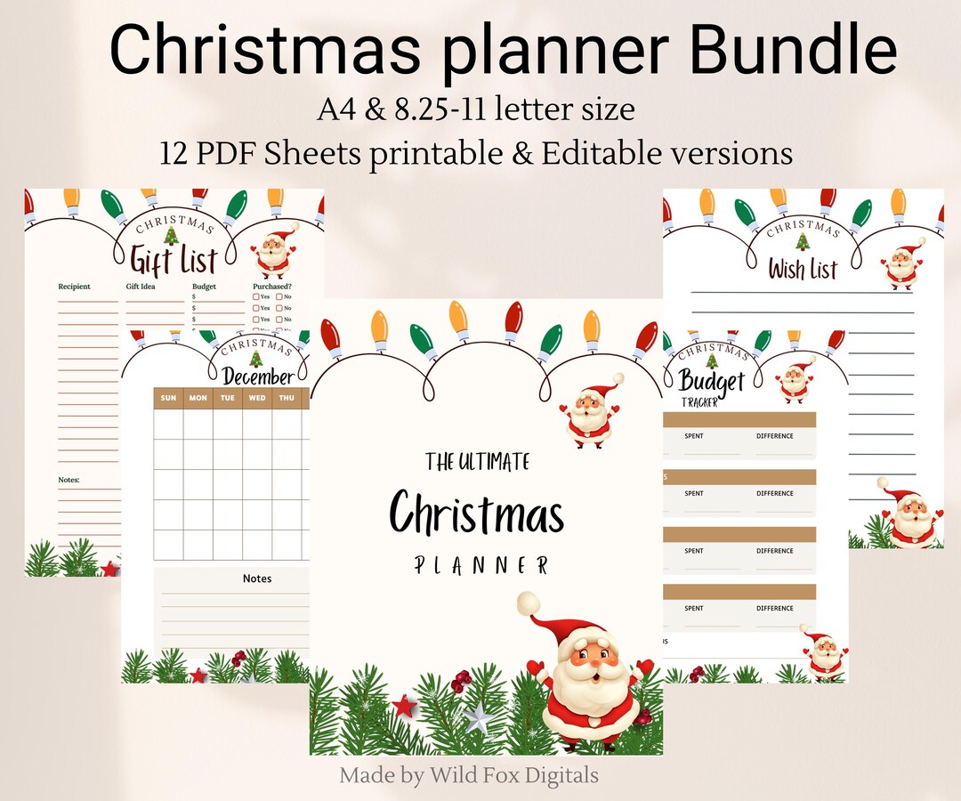 Christmas Planner Bundle | Printable Holiday Organizer A4/letter - Etsy