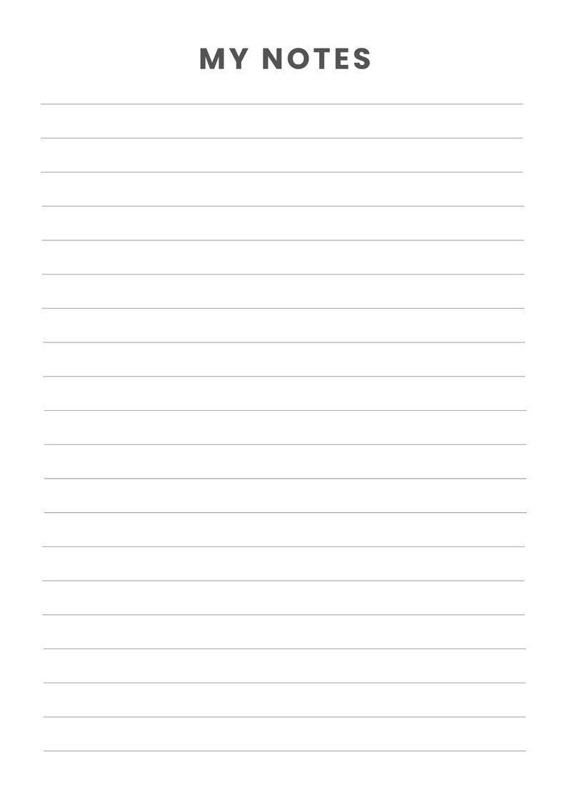 Printable Notes Pages, 4 Layouts, A4, A5 Letter Sizes PDF Download - Etsy