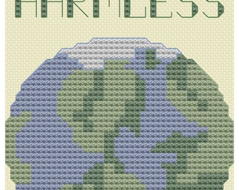 cross stitch pattern Mostly Harmless Douglas Adams Hitchhiker's Guide to the Galaxy