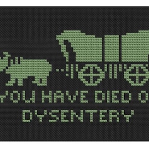 cross stitch pattern Died on the Oregon Trail