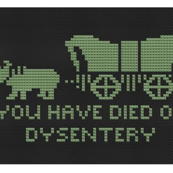 cross stitch pattern Died on the Oregon Trail