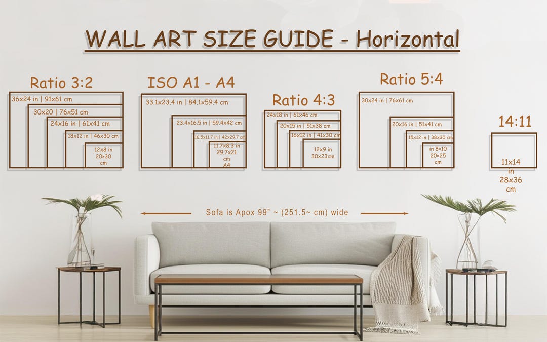 Wall Art Size Guide Frame Size Guide Print Size Guide Digital Print ...