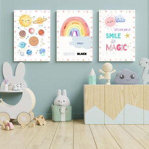 10 Educational Posters for Kids, Alphabet, Numbers, Colours, Animals, Nursery Wall Art, Classroom Wall Decor, Homeschool WALL Printables