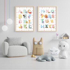 10 Educational Posters for Kids, Alphabet, Numbers, Colours, Animals, Nursery Wall Art, Classroom Wall Decor, Homeschool WALL Printables