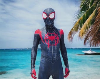 Spiderman Jumpsuit Into the SpiderVerse Costume Cosplay Kids/Adult Miles Morales