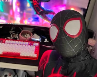Adult Miles Morales Spiderman Costume Cosplay  Jumpsuit Into the SpiderVerse