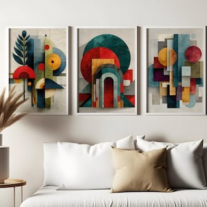 Bauhaus Art Prints Set: Mid-Century Modern Geometric Posters (Digital Download)