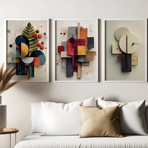 Bauhaus Botanical Print Set: Mid Century Modern Art (Digital Download)