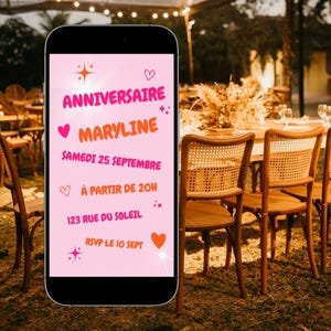 Invitation anniversaire digitale à personnaliser - Carte animée - Personnalise avec Canva - Partage sur les réseaux et Whatsapp