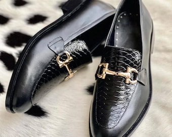 mens black leather dress loafers Kennedy Pleated Penny Genuine Leather Insole and Lining Piel Cuero Hand-Woven Black Leather