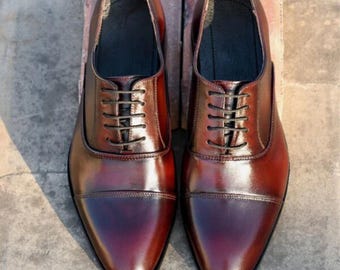 joseph abboud burgundy dress shoes Joseph Abboud Owings Oxfords Mens 9 Burgundy Leather Cap Toe Brogue Dress Shoes