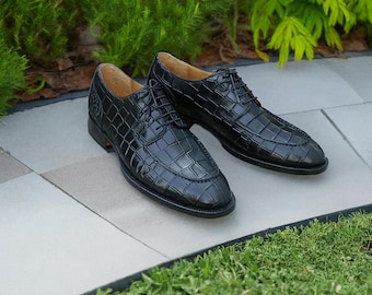 Handgefertigte Krokodilprägung Leder Derby Oxfords : Herren Formelle Schuhe