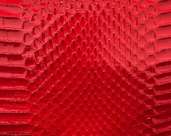 High - Quality Genuine Snake Skin Leather: Unique Designer Material for Fashion & Craft Projects——Crimson Blaze