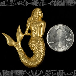 Extra Large Raw Brass Shy Mermaid, One *B-P79