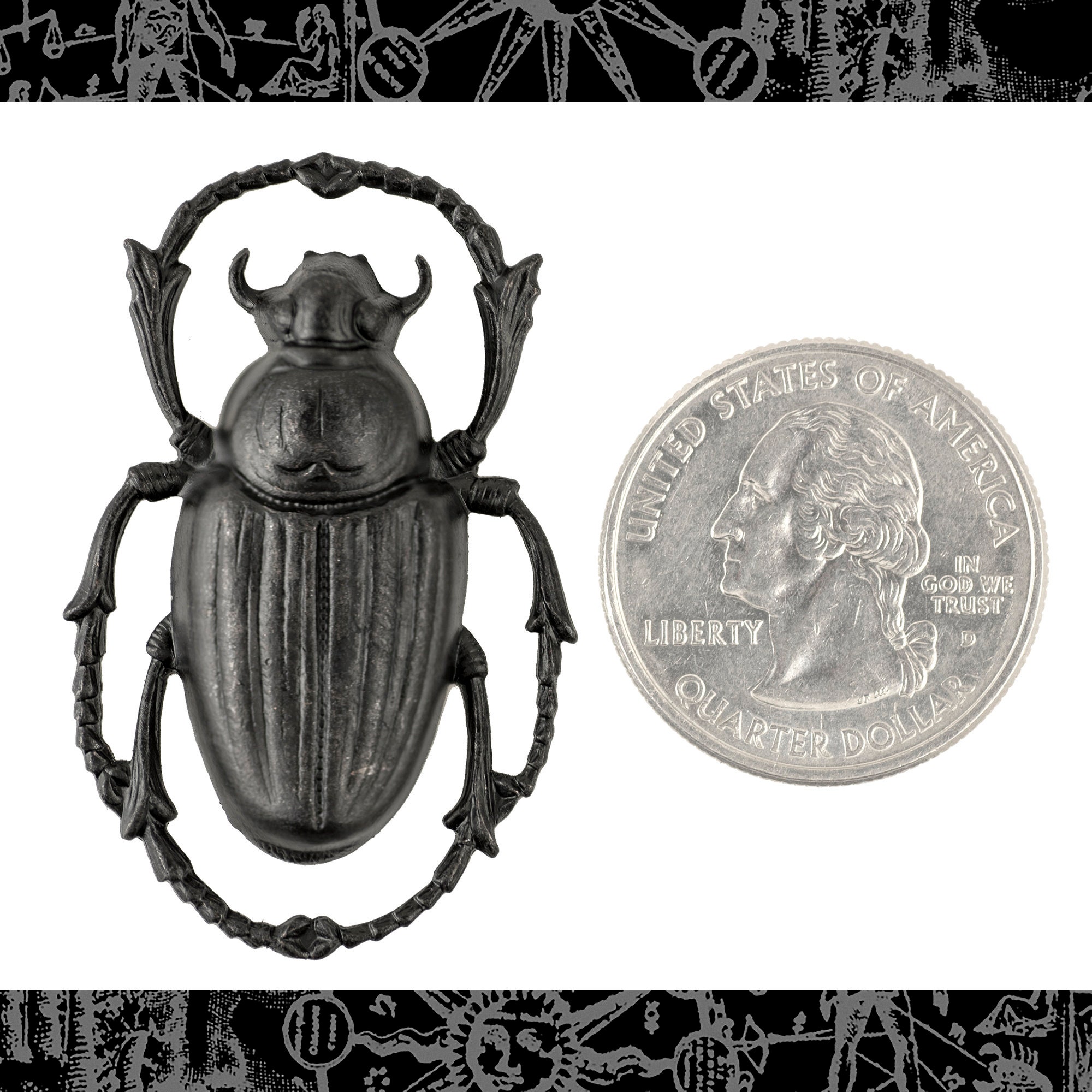 Medium Blackened Brass Scarab Beetle Pendant One BB-P118 | Etsy