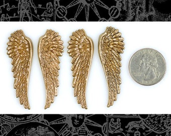Antik Messing Engel Flügel Charms - Zwei Paar Flügel - AB-P09