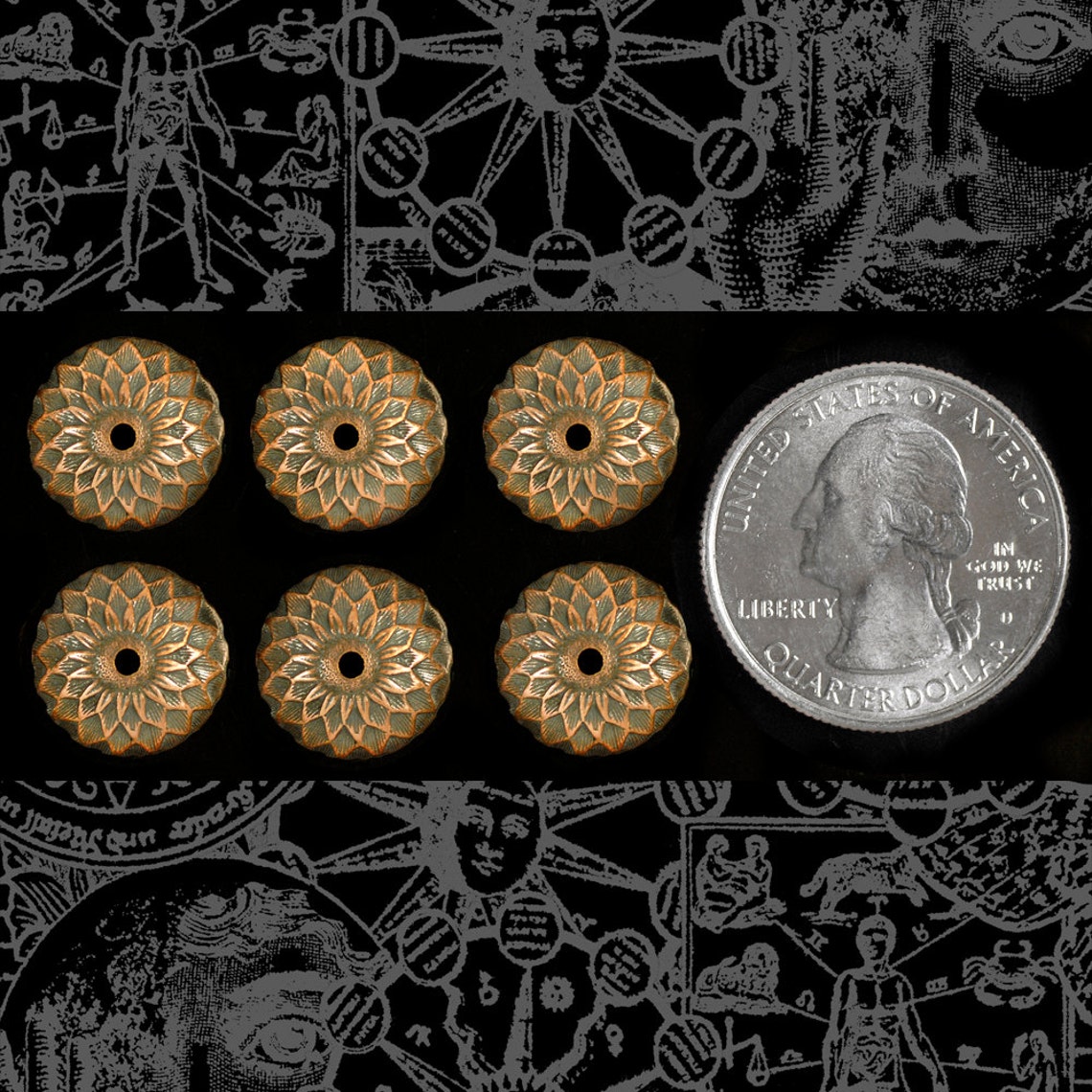 Copper Plated Brass Acorn Bead Caps Set of 12 CBC01 Etsy