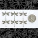 Silver Medium Ornate Dragonfly Two Ring Connectors - Set of Six  XXX  *S-2C13 