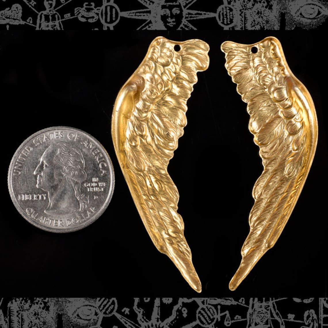 Huge Raw Brass Angel Wings One Set of Wingsbp54 Etsy