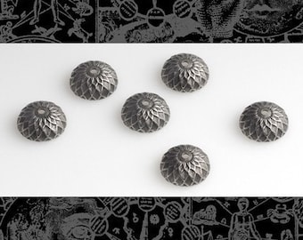 Silver Plated Brass Acorn Bead Caps - Set of 12 *S-BC01