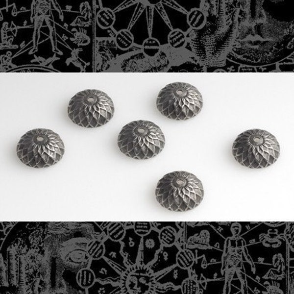 Silver Plated Brass Acorn Bead Caps - Set of 12 *S-BC01
