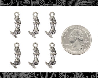 Silver Sitting Mermaid Charms Set of Six  * ZS-C30