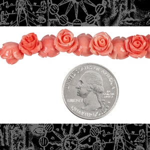 Carved Appearing Coral Rose Beads *Bead-B76