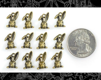 Bronze Rabbit Charms - Set of Twelve ZB-C04