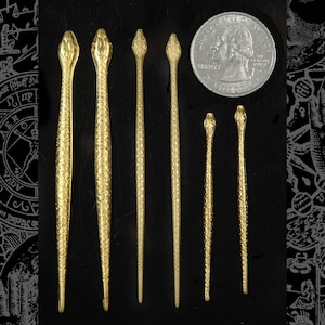 Raw  Brass Snake Findings Set of Six *B-PS02