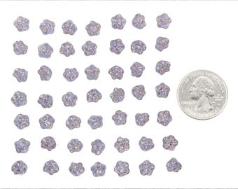 7mm Silvery Lavender Button Style Flower Beads   Apx 48-50 Beads  GB-BB03