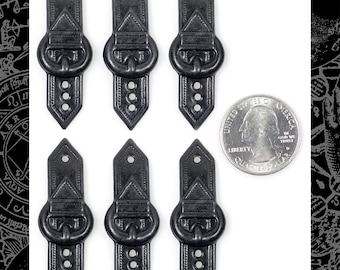 Black Plated Brass Buckled Strap Connector or Embellishment - Set of Two - BB-W34