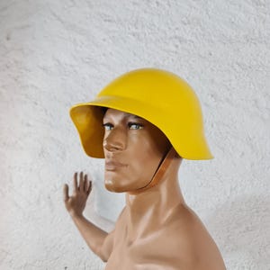 Swiss Civil Defense Helmet ZSH-60 Yellow Hard Hat w/ Leather Liner