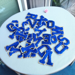 Chenille letter iron on patch, multiple colored chenille letters patch, Fashion Iron On Alphabet Embroidery,  Chenille Letter patches.