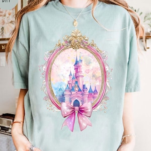 Chemise coquette rétro château Disneyworld, chemise Disneyworld, chemise voyage fille Disney, chemise femme Disney, chemise coquette rose Disney
