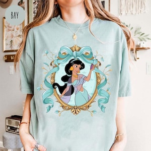 Chemise princesse jasmin, chemises couleurs confort Disney vintage, chemise princesse Disney, chemise Aladdin, chemise Disney World, voyage de filles Disney,