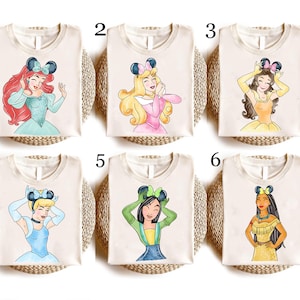 Retro Disney Prinzessin Shirt, Blumen Disney Prinzessin T-Shirt, Disney Girl Trip, Disney Prinzessin passende T-Shirt, Cinderella Shirt, Schneewittchen Shirt,