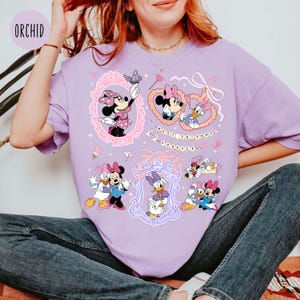 Retro Coquette Bows Mickey and Minnie Shirt, Disney World Shirt, Disney Girls Trip shirts, WDW Magic Kingdom, Disneyland Matching Girls Tee,