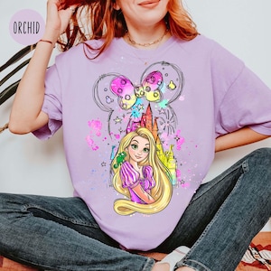 Retro Disney Tangled Rapunzel Floral Comfort Color Shirt, Disney Princess Rapunzel shirt, Lost Princess Tee, Magic Kingdom Shirt,Disney Trip