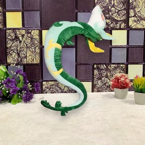 43&quot; Green Snake Plush Doll Pillow – Soft Stuffed Toy for Birthday or Cosplay Gift
