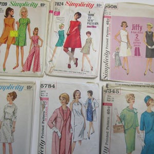 Vintage Simplicity Patterns, Lot of 6, 60s, 70s
