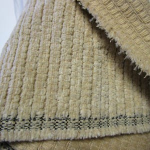 Light Gold Ribbed Chenille Woven Heavy Fabric, 54&quot; wide,  BTY