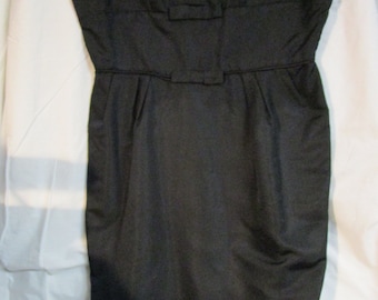 Black Peau de Soie Cocktail dress, 1950s, Medium to Large sized