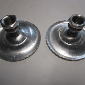 Vintage Set of Aluminum Candle Holders for Tapers, unbranded