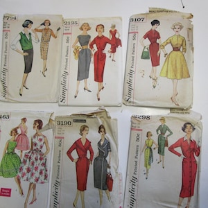 Vintage Simplicity Printed Patterns, Lot of 6, 50s, 60s