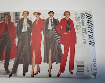 Butterick 3079 Jacket, Skirt, Pants, Dress and Scarf Pattern, Ellen Tracy  Size 12-16, UNCUT