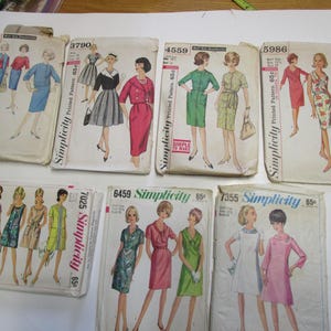 Vintage Simplicity Patterns, Lot of 7, 60s